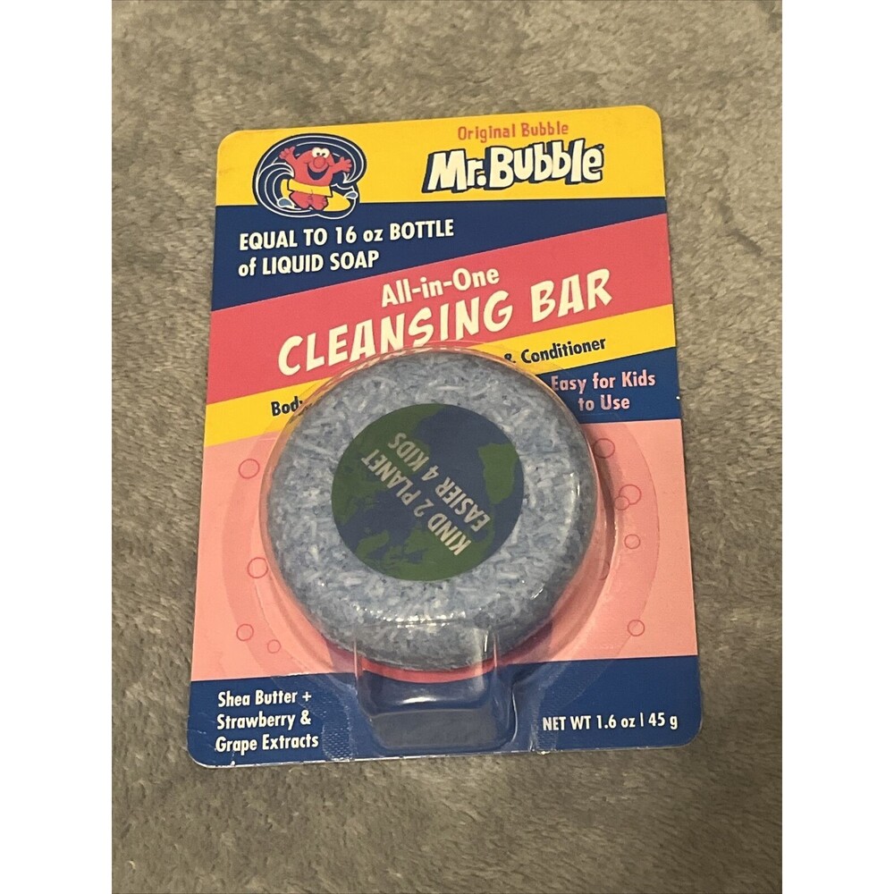 Original Mr. Bubble - All-In-One 1.6 oz Cleansing Bar Soap /Shampoo for Kids New